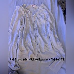 Cat & Jack White Button Sweater